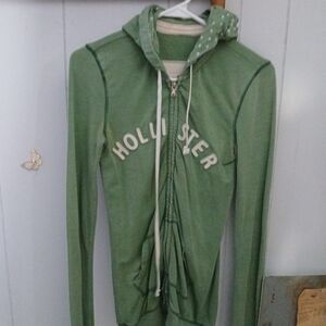 Hollister Mint Green Hoodie with Polka Dot Hood